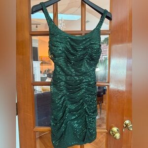 Miss Vail Green short mini sequin dress size small NWT